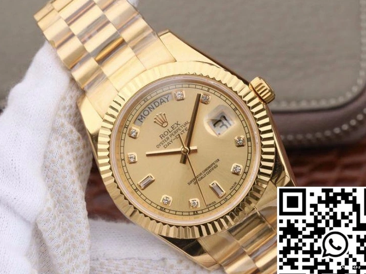 Factory Rolex Dial Gold 218238 EW Yellow Day-Date II 18K 40MM 0424